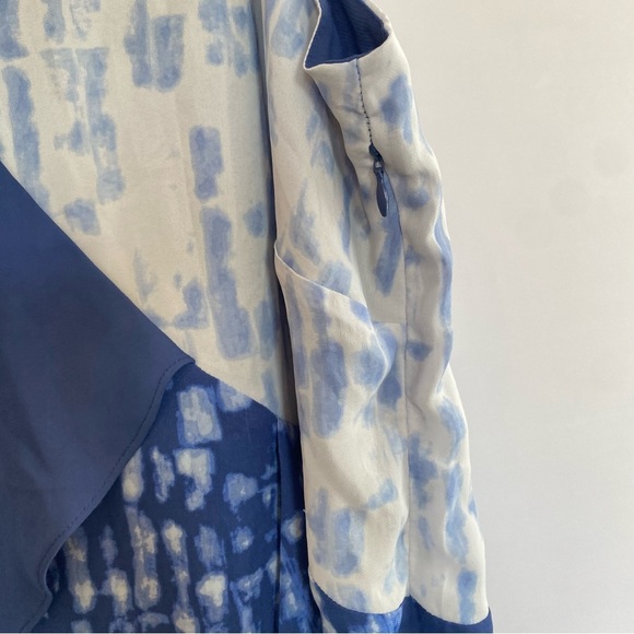 H by Halston Asymmetrical Blue and‎ Gray Cocktail Dress - Picture 4 of 5